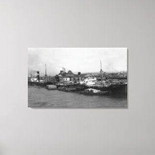 Aberdeen, WA - Ansicht von Ufergegend und von Leinwanddruck