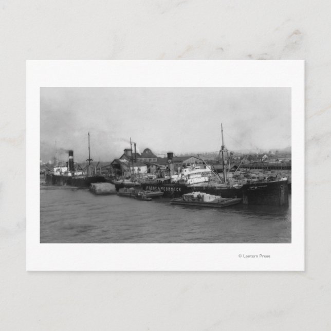 Aberdeen, WA - Sicht auf die Wasserfront und die S Postkarte (Vorderseite)