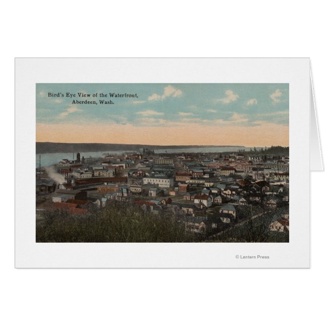 Aberdeen, WA - Vogelblick auf die Wasserfront (Vorderseite (Horizontal))