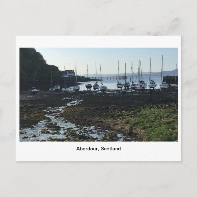 Aberdour Harbour bei Morgendämmerung Postkarte (Vorderseite)