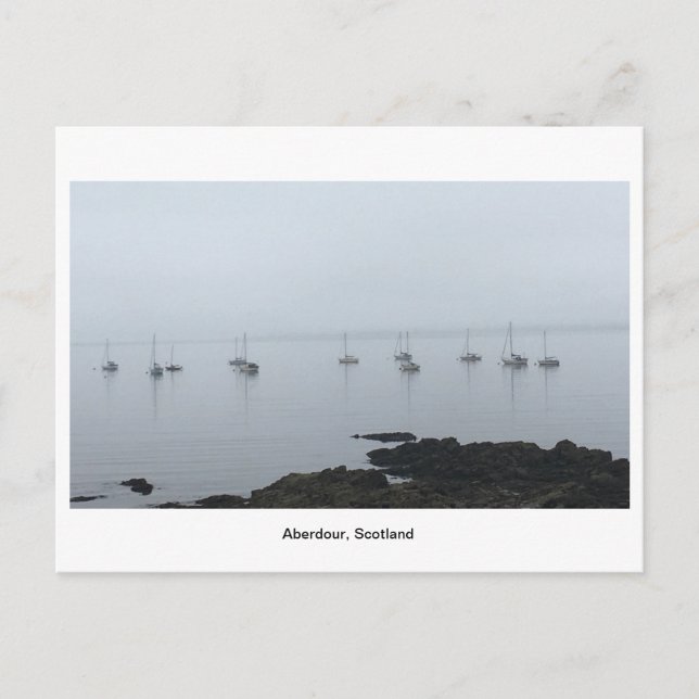 Aberdour - Schiffe in Mist Postkarte (Vorderseite)