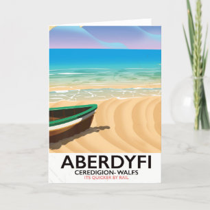 Aberdyfi, Ceredigion Wales Vintage Reiseplakat Feiertagskarte