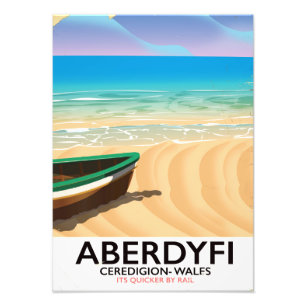 Aberdyfi, Ceredigion Wales Vintage Reiseplakat Fotodruck