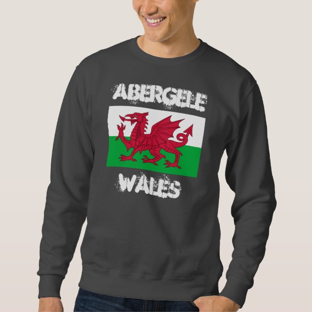 Abergele, Wales mit walisischer Flagge Sweatshirt (Vorderseite)