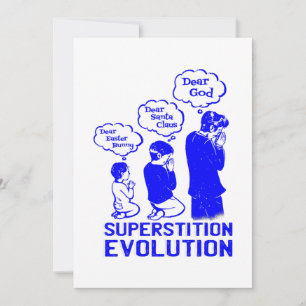 Aberglaube-Evolution lustig Einladung