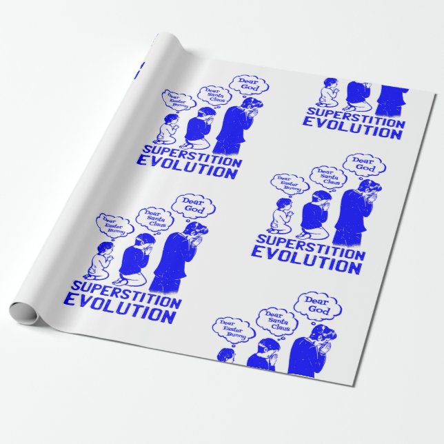 Aberglaube-Evolution lustig Geschenkpapier (Ungerollt)
