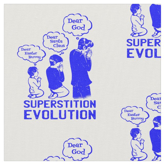 Aberglaube-Evolution lustig Stoff (Nahaufnahme)