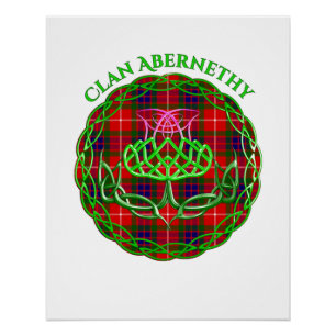 Abernethy Scottish Tartan Celtic Thistle Poster