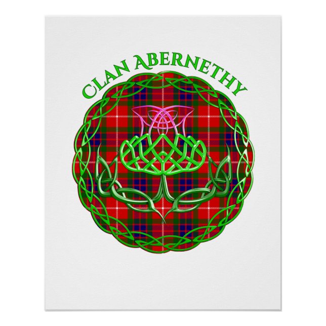Abernethy Scottish Tartan Celtic Thistle Poster (Vorderseite)
