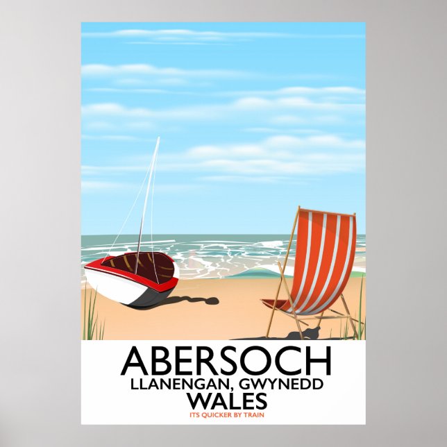 Abersoch Llanengan in Gwynedd, Wales Reiseplakat Poster (Vorne)