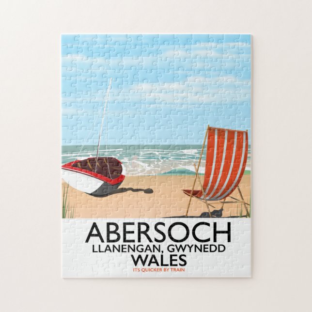 Abersoch Llanengan in Gwynedd, Wales Reiseplakat Puzzle (Vertikal)