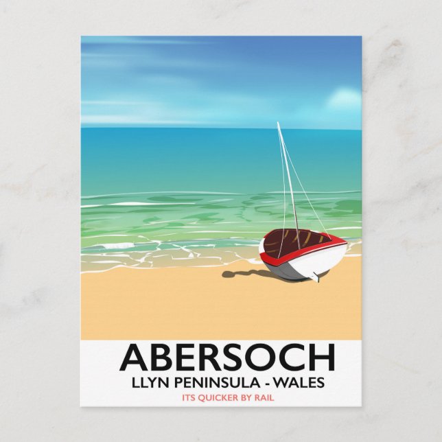 Abersoch, Llyn Peninsula Wales, ein Urlaubsposter Postkarte (Vorderseite)