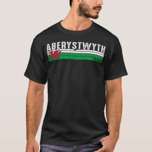 Aberystwyth Wales Heritage Küstenstreifen T-Shirt