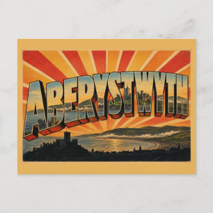 Aberystwyth Wales Vintage Reise Kunst Postkarte