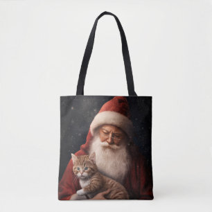 Abessinienkatze mit Weihnachtsmann Weihnachten