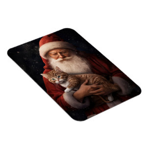 Abessinienkatze mit Weihnachtsmann Weihnachten Magnet