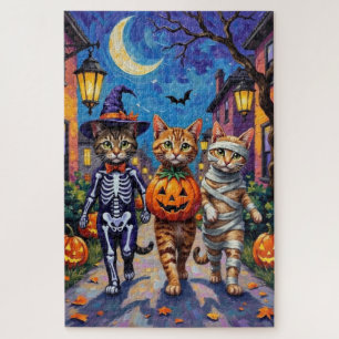 Abessinienkatzen Trick-or-Treating in Halloween Co Puzzle