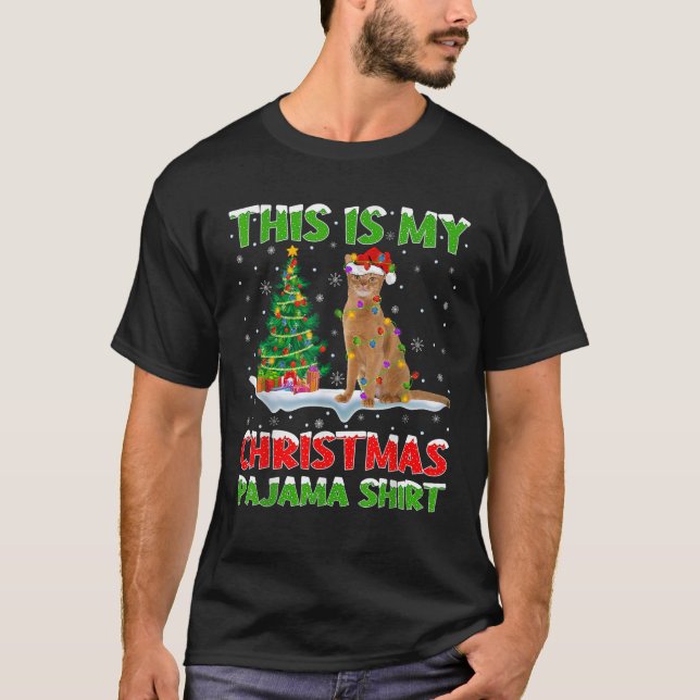 Abessinier Cat Xmas Treme Lichter Das ist mein Wei T-Shirt (Vorderseite)