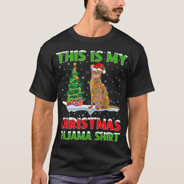 Abessinier Cat Xmas Treme Lichter Das ist mein Wei T-Shirt (Vorderseite)