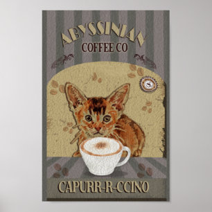 Abessinier Kaffee Capurrccino Vintag Poster