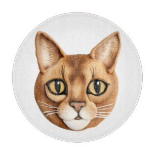 Abessinier-Katze 3D inspiriert Schneidebrett