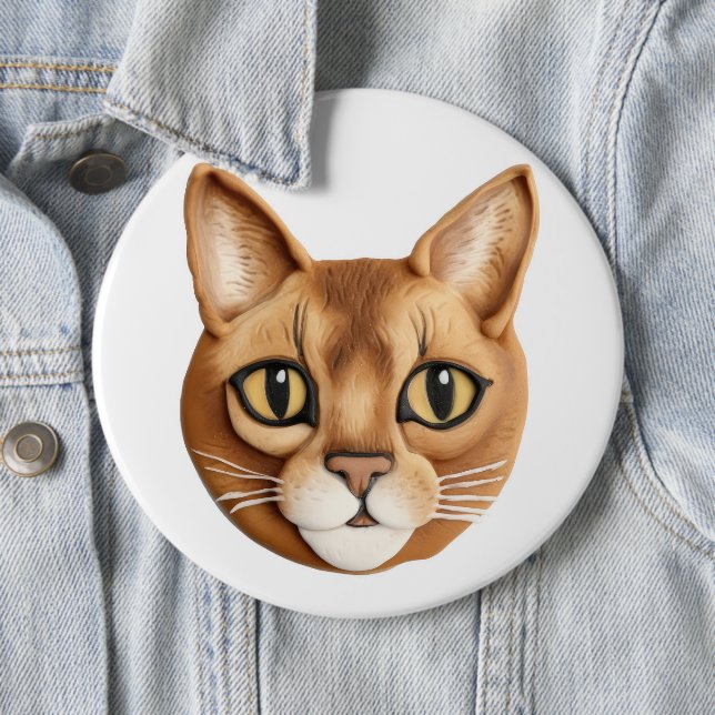 Abessinierkatze 3D inspiriert Button (Beispiel)