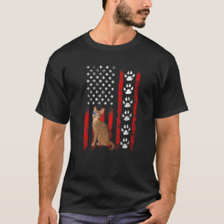 Abessinierkatze 4. Juli Patriotische amerikanische T-Shirt