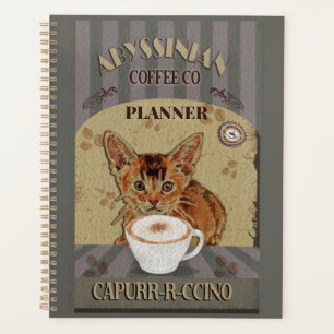 Abessinierkatze Kaffee Capurrrccino Vintage Poster Planer