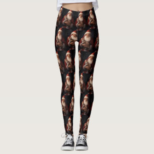 Abessinierkatze mit Santa Claus Festliches Weihnac Leggings