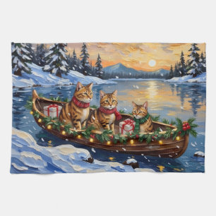 Abessinierkatze Weihnachten Boot Urlaub Geschirrtuch