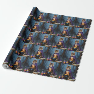 Abessinierkatze - Whimsical Halloween-Malerei Geschenkpapier