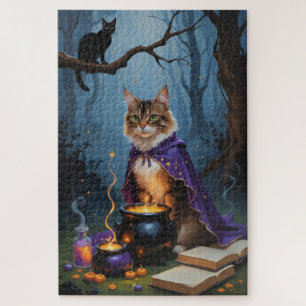 Abessinierkatze - Whimsical Halloween-Malerei Puzzle