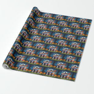 Abessinierkatzen Kürbis Halloween Lustig Geschenkpapier