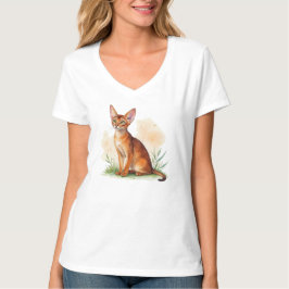 Abessinische Katze umgeben von sanften Farben und  T-Shirt