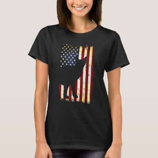 Abessinische Silhouette Amerikanische Flagge 4. Ju T-Shirt