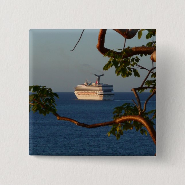 Abfahrt bei Sunset I Cruise Vacation Button (Vorderseite)