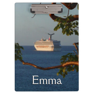 Abfahrt bei Sunset I Cruise Vacation Klemmbrett