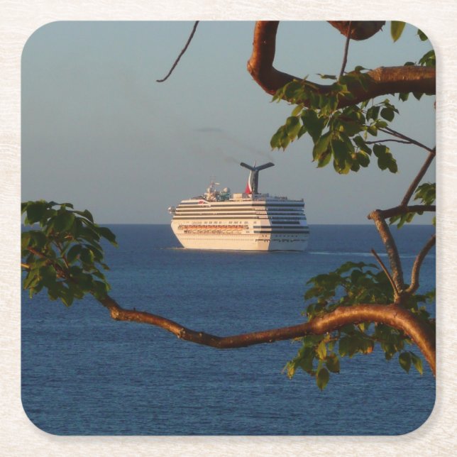 Abfahrt bei Sunset I Cruise Vacation Rechteckiger Pappuntersetzer (Vorderseite)