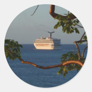Abfahrt bei Sunset I Cruise Vacation Runder Aufkleber