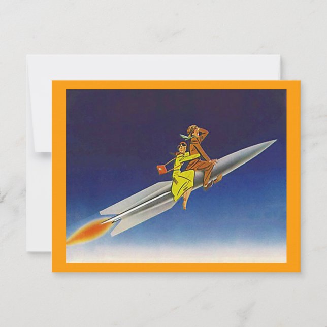 Abfahrt der Retro-Raketenschiff-Ankündigungen Ankündigung (Vorderseite)