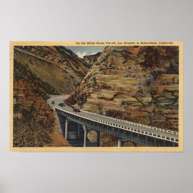 Abfahrt der Ridge-Route bis Bakersfield Poster (Vorne)