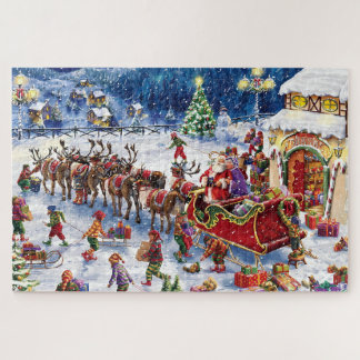 Abfahrt des Weihnachtsmanns am Nordpol Puzzle