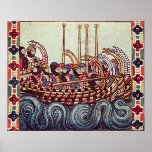 Abfahrt eines Schiffes für die Kreuzzüge, Poster