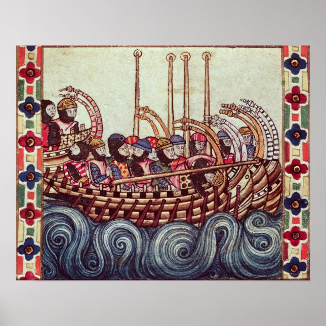 Abfahrt eines Schiffes für die Kreuzzüge, Poster (Vorne)