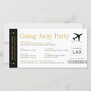 Abfahrt Party Boarding Ticket Einladung