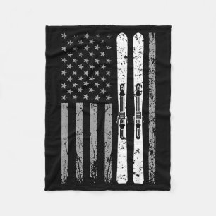 Abfahrt-Ski-Team 4. Juli USA-Amerikanische Flagge Fleecedecke