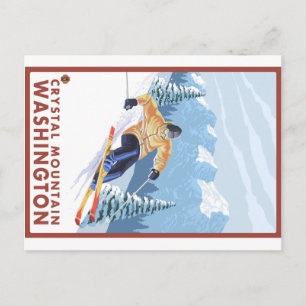 Abfahrts-Skiläufer - Crystal Mountain, WA Postkarte