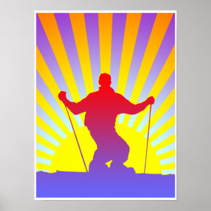 Abfahrtskier Poster