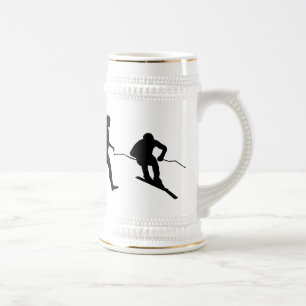 Abfahrtskilauf der Ski-Bier-Tasse abschüssiges Bierglas
