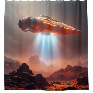 Abfahrtspunkt – Sci-Fi-Reise-Kunst-Duschvorhang Duschvorhang
